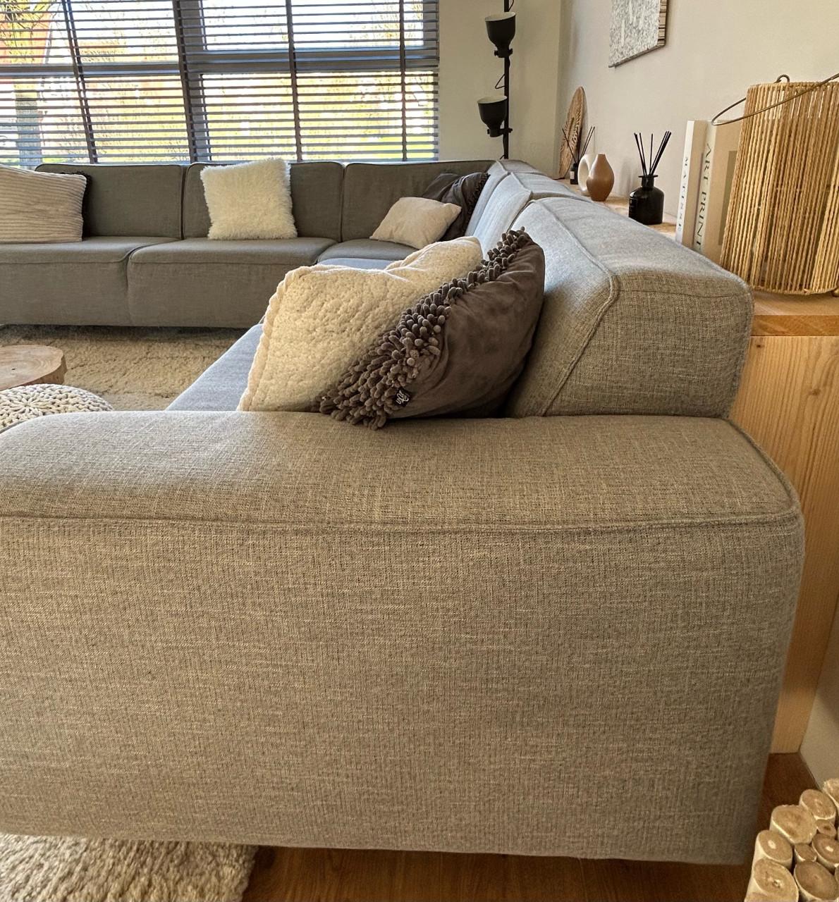 Hoekbank grijs groot, merk Inhouse Carolina 286x301cm