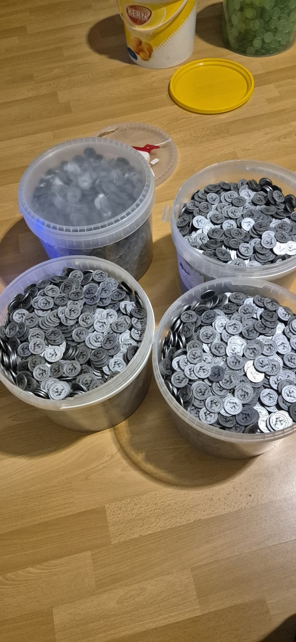 Consumptiemunten / 16000 stuks grijs