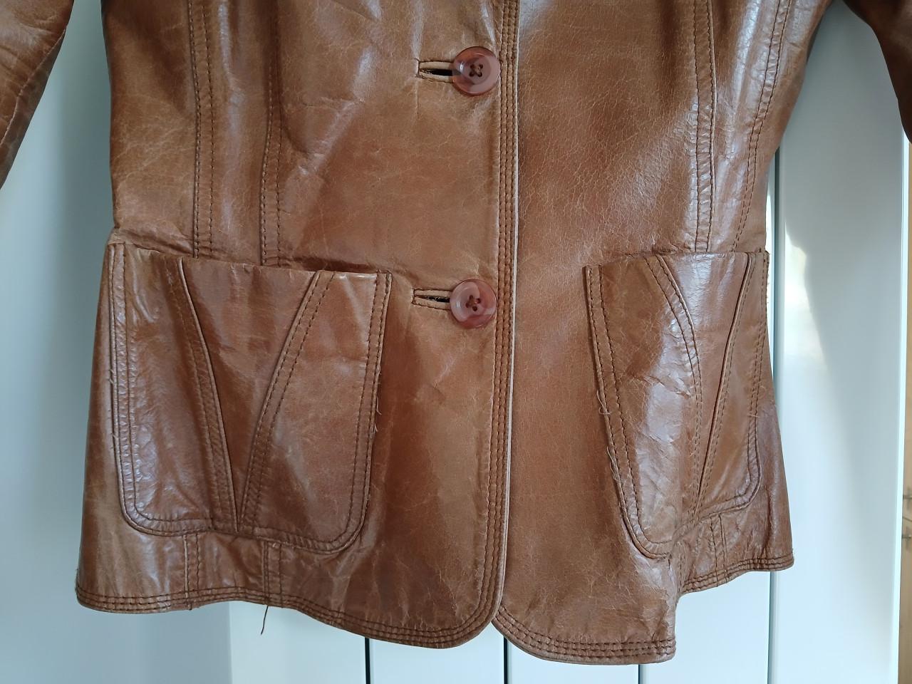 Leren jas meisjes/dames XS