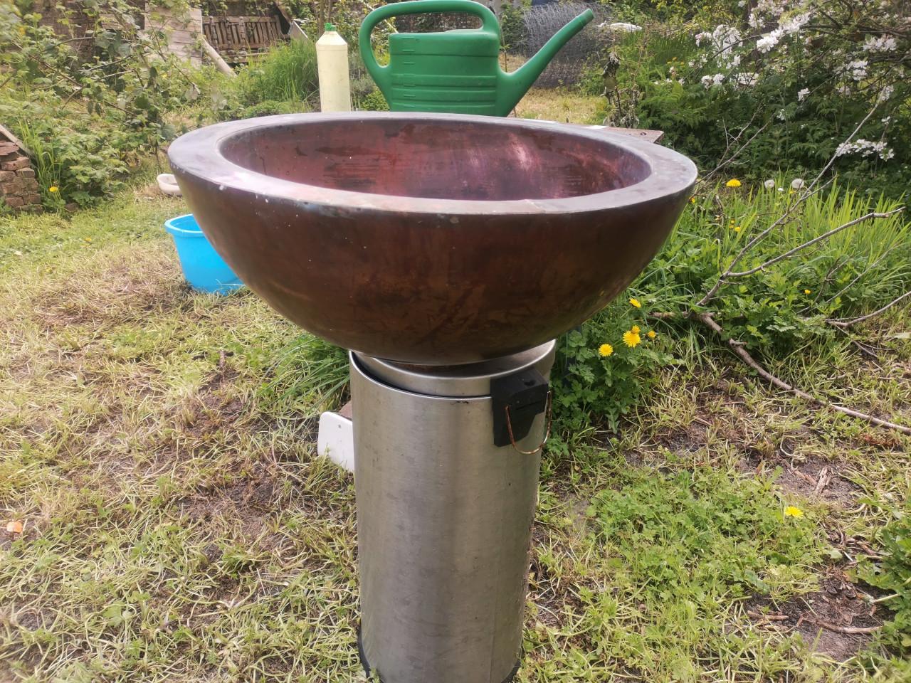 Grote rood koperen plantenbak