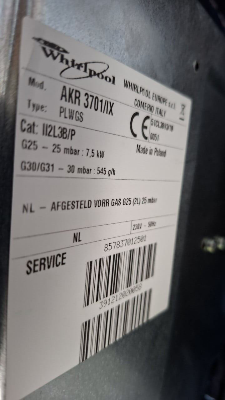 TE KOOP Inbouw GASKOOKPLAAT