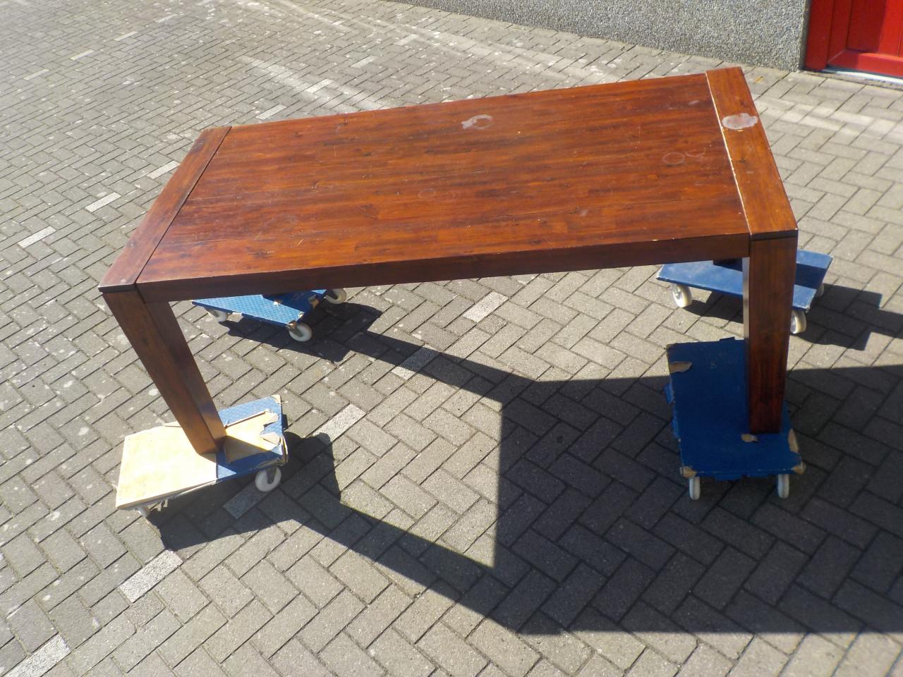 Mooie kwaliteit grote massieve koloniaanse eettafel 100 x 200 cm goedestaat