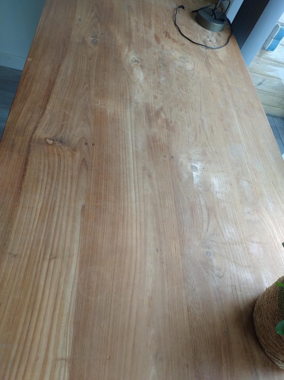 Teakhouten eetkamertafel voorzien van 2 lades