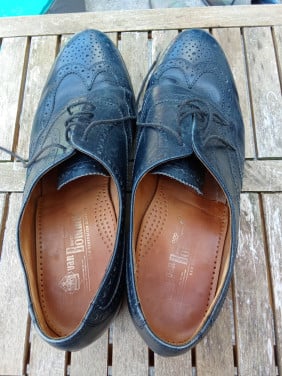 Van Bommel "broque" schoenen in modieus blauw