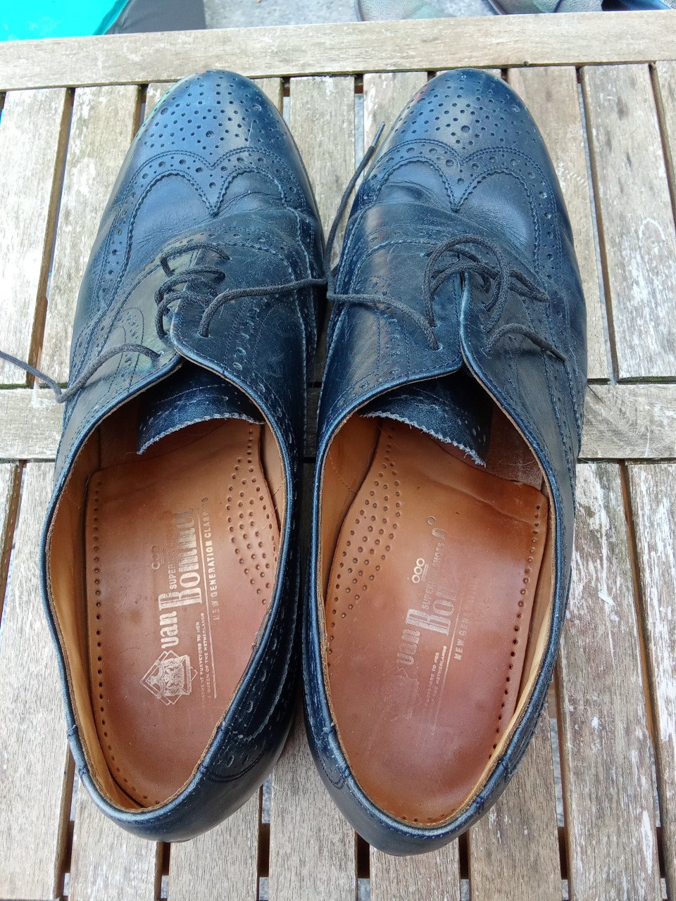 Van Bommel "broque" schoenen in modieus blauw