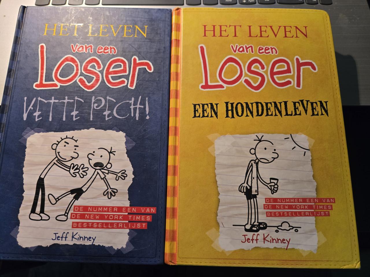 Twee boeken uit de serie Het leven van een Loser van Jeff Kinney