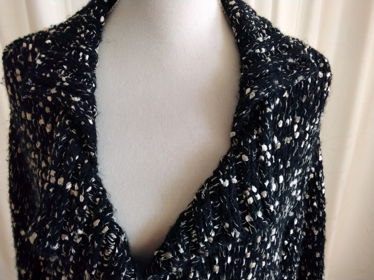 Mooi lang vest zwart/wit