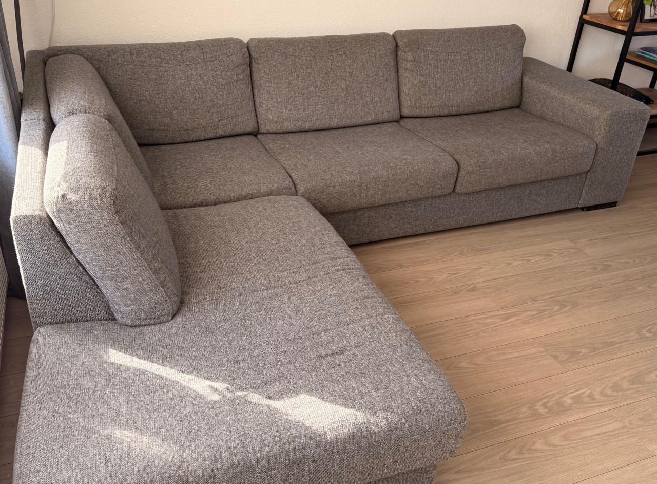 Hoekbank stof antraciet