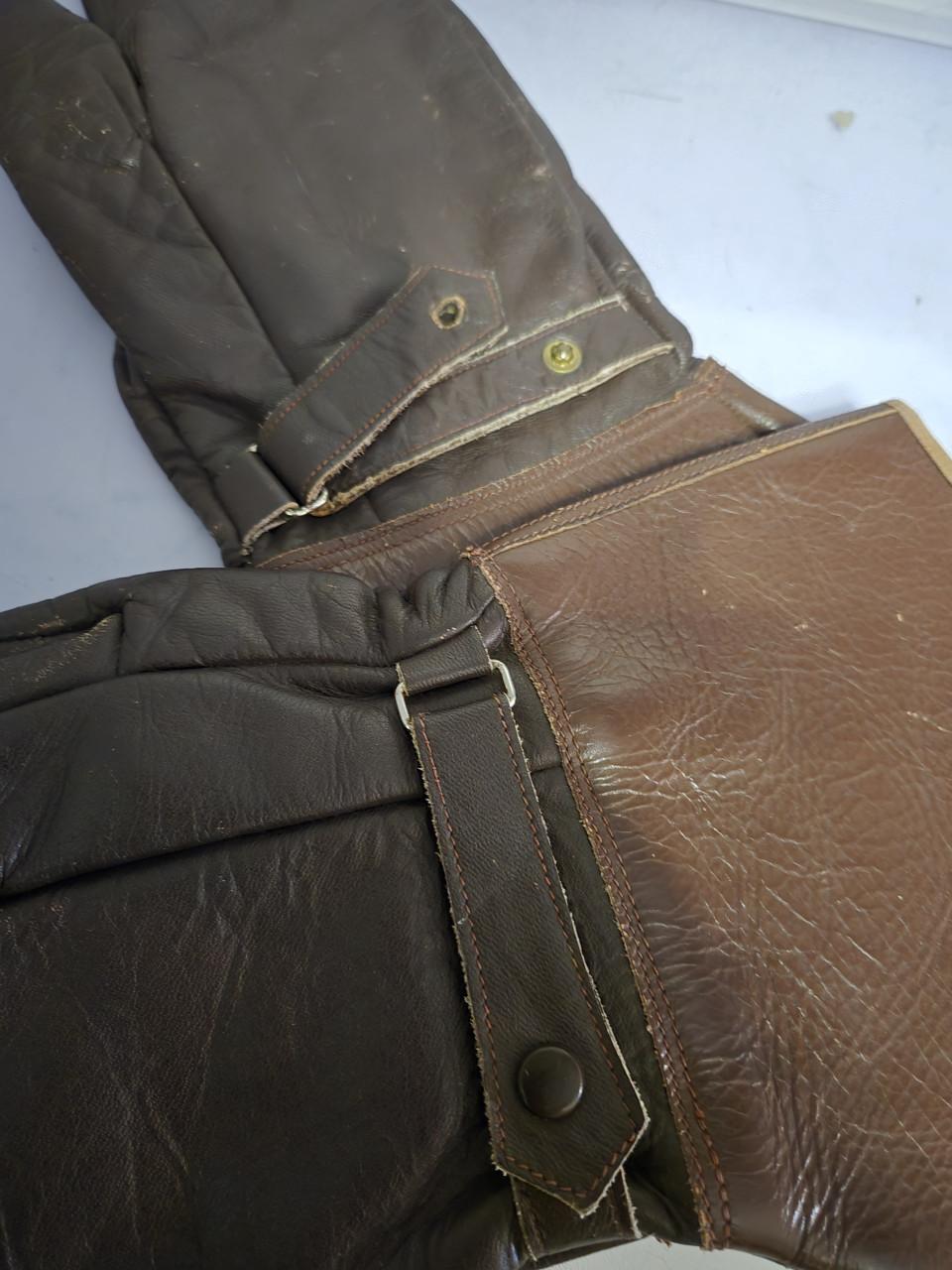 Vintage leren motorwanten,