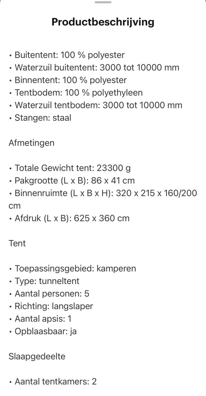 Roswell 5A tunneltent opblaasbaar