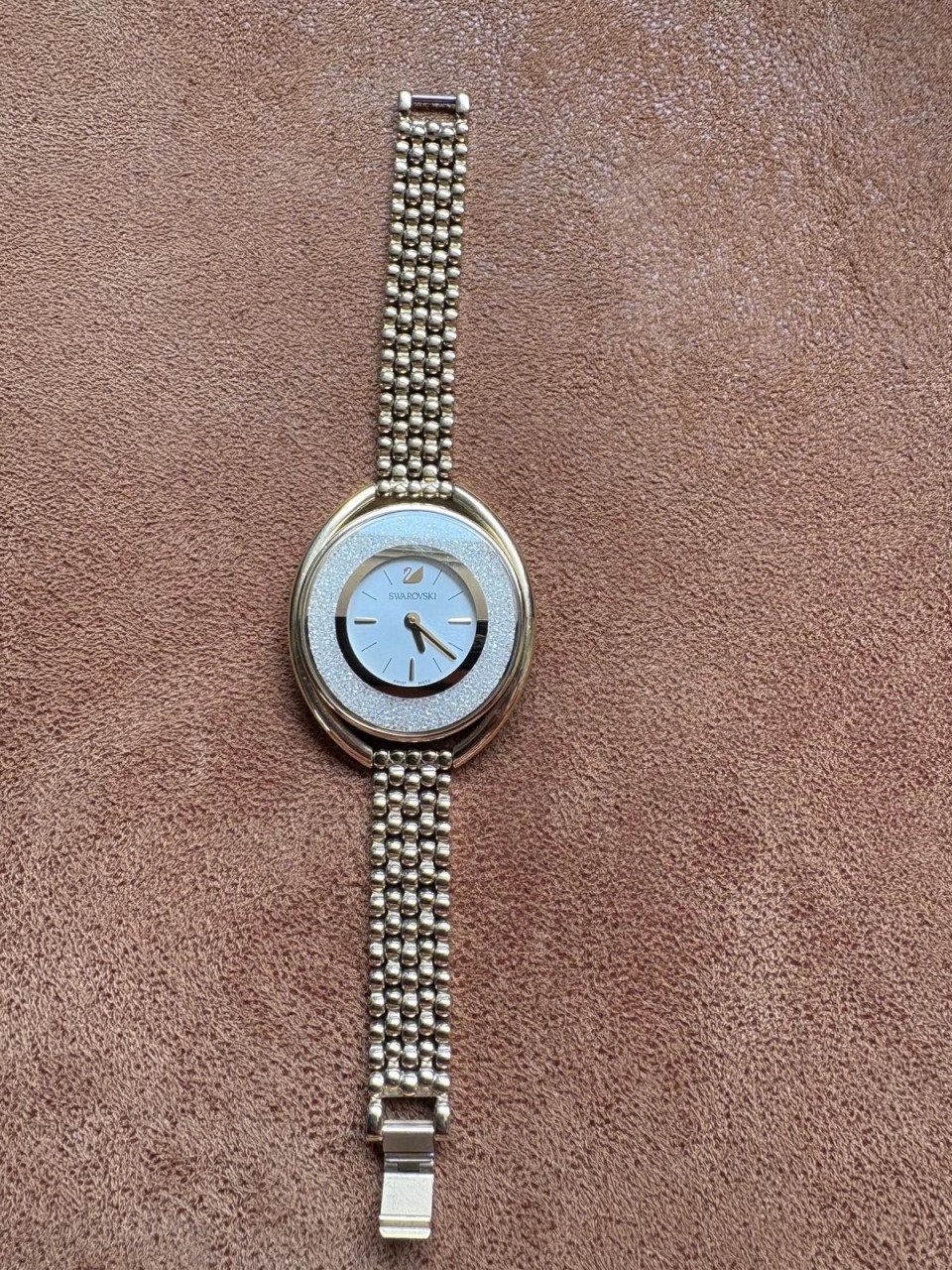 Swarovski oval goudkleurig horloge