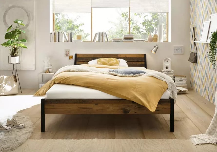 Tweepersoonsbed CAPRI 140x200cm. Hoogglans wit