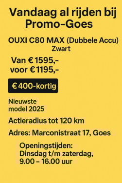 Vandaag al rijden bij Scootmobiel-Goes Ouxi C80  Max