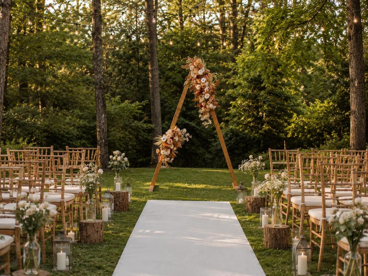 Bruiloft/feest backdrop met bloemstukken