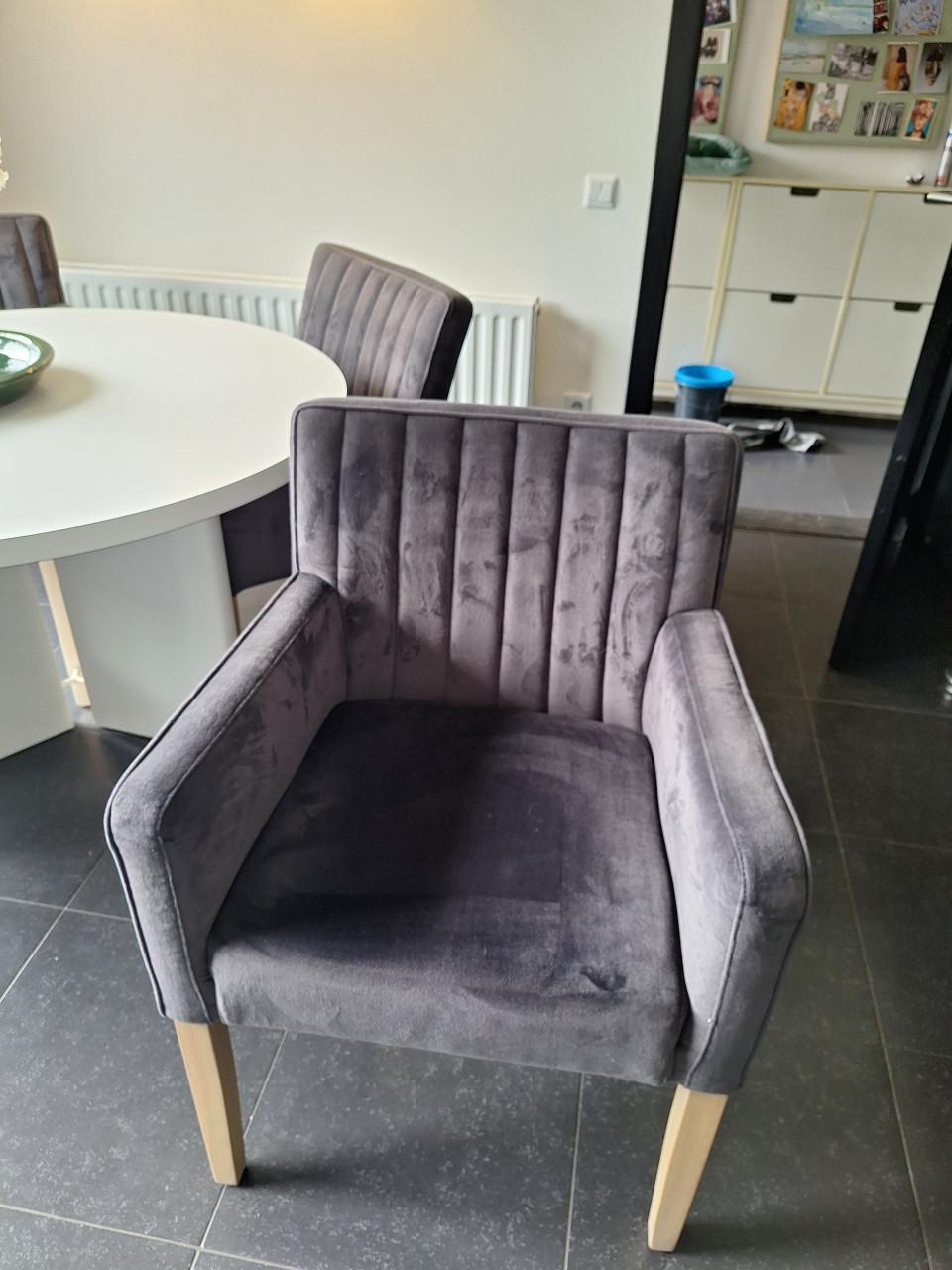 Landelijke Eetkamerstoelen grijs/velvet