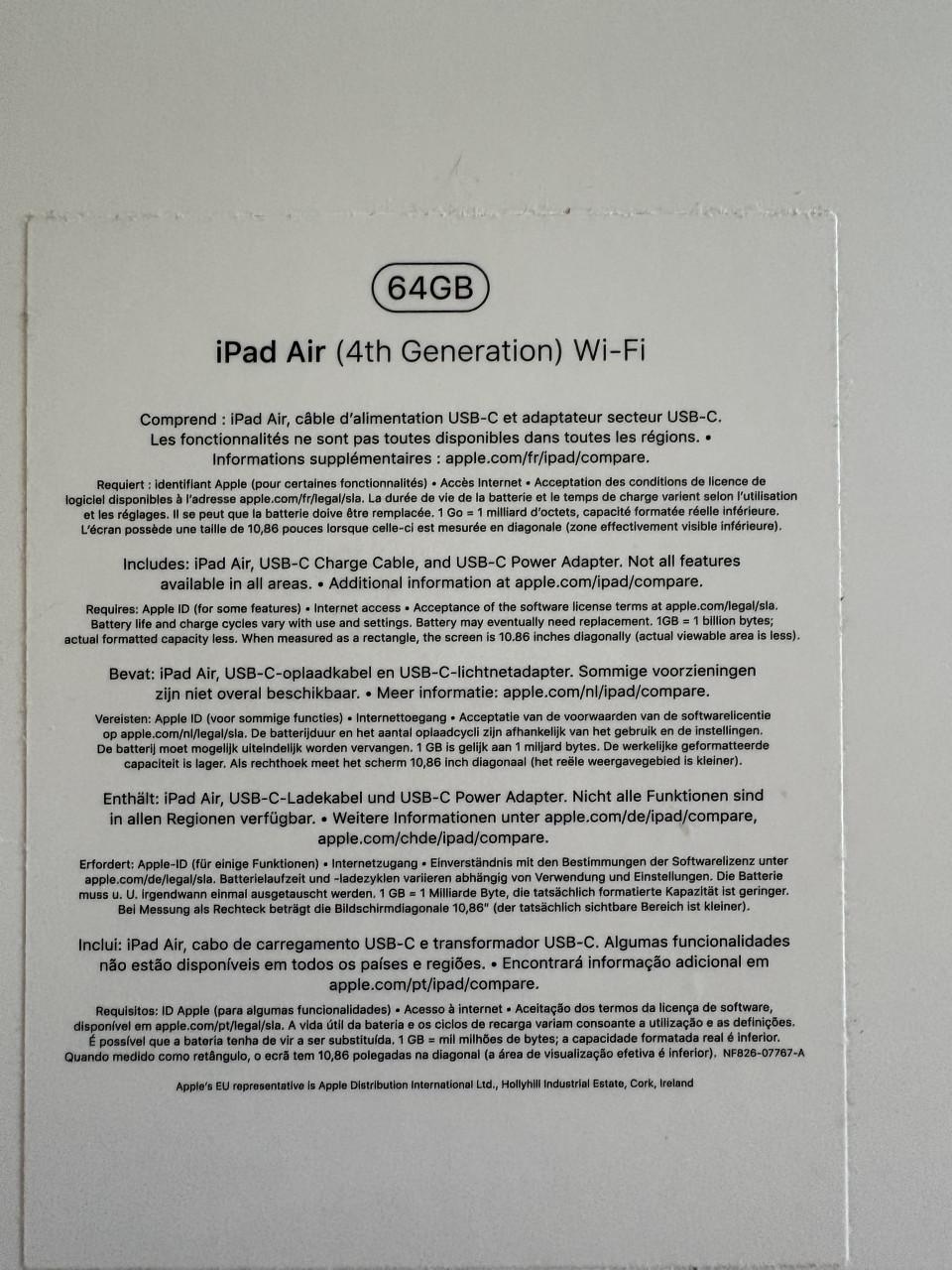 IPad Air (4th generation) Wi-Fi 64 gb