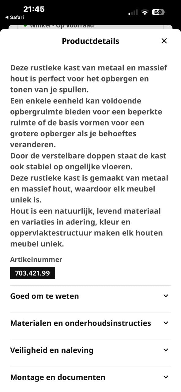 Tjallbo stellingkasten Ikea