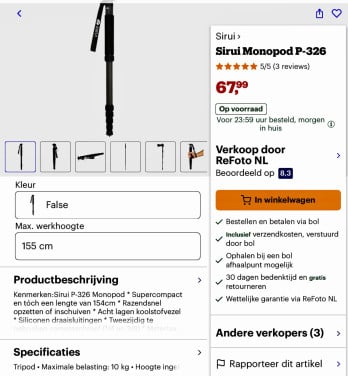 Monopod statief