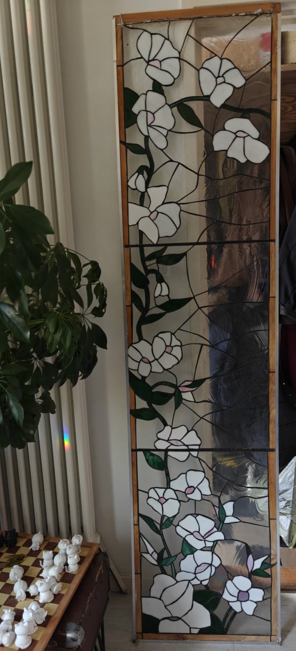 Glas in lood raam 2.10 lang/ hoog