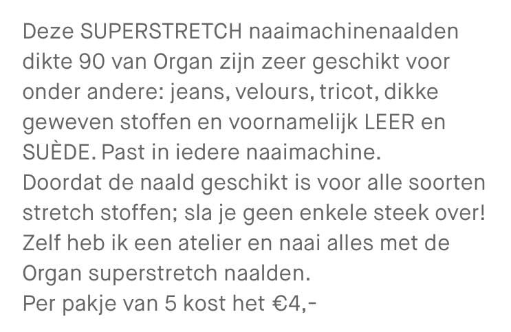 ORGAN Naaimachinenaalden dikte 90
