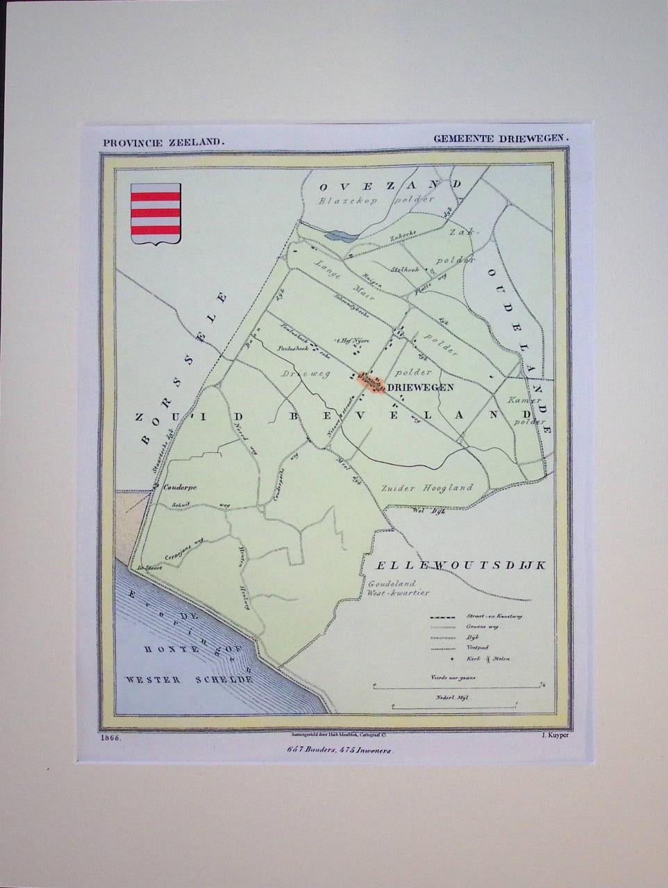 Kaarten Zuid-Beveland gemaakt door J. Kuyper