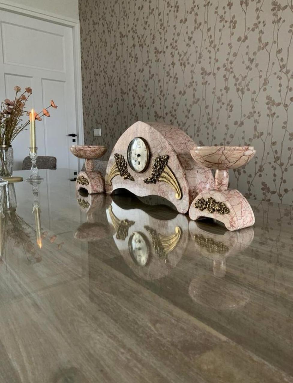 🤎Prachtige Sfeervolle Art Deco Pendule Set🤎1920-1930✨