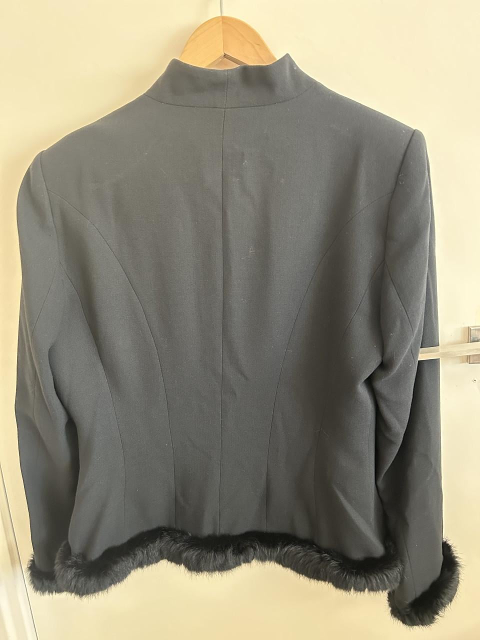 Zwarte Zara W blazer met nepbontrandje- Maat 44