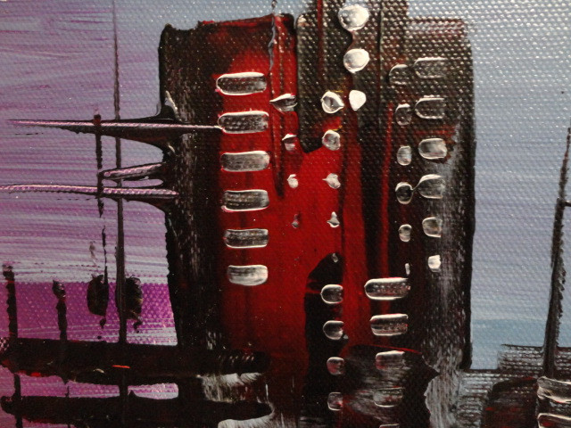 ... City Talk ... Prachtig Acryl 5 luik van Gia Hung 190 cm x 80 cm