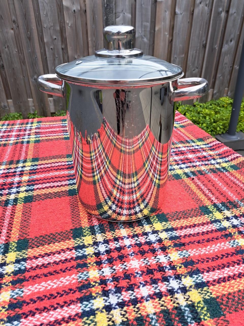 GSW Asperge pan – hoogwaardige pan met zeef en glazen deksel.