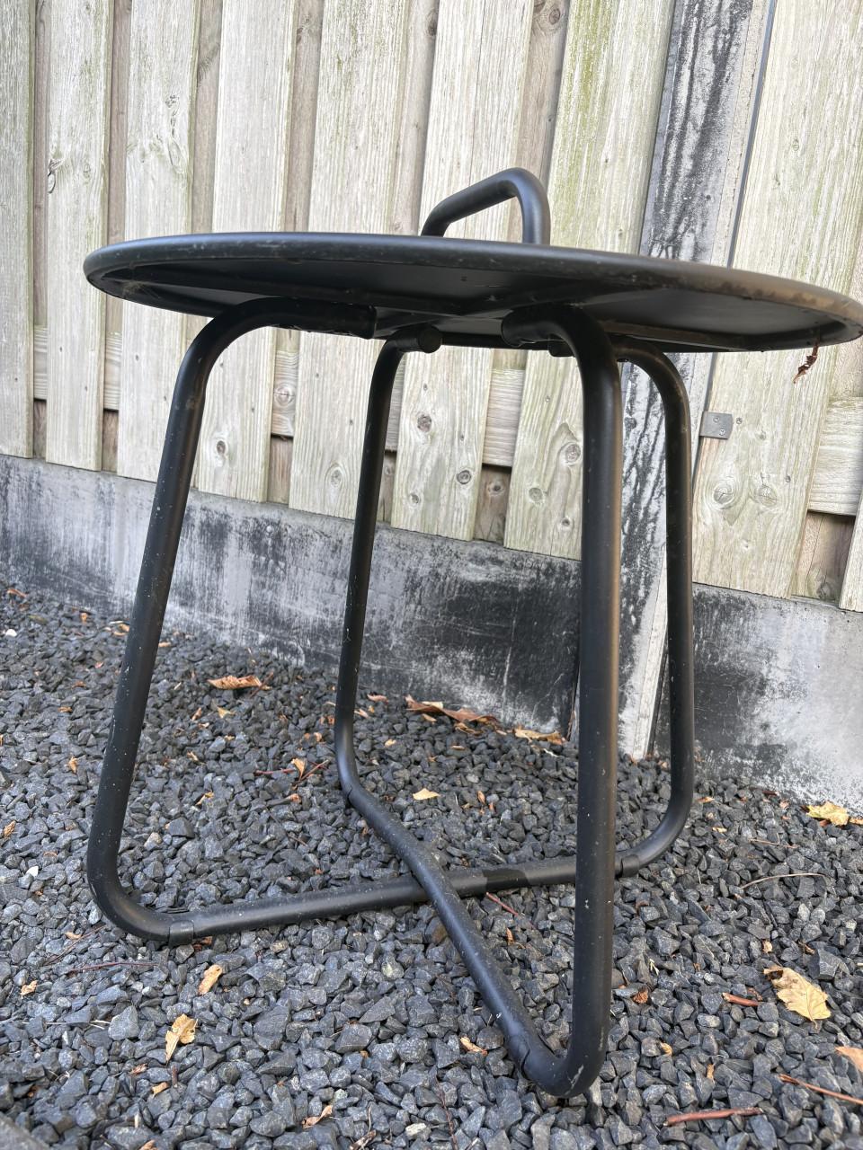 Bijzettafel tuin donker antraciet metaal