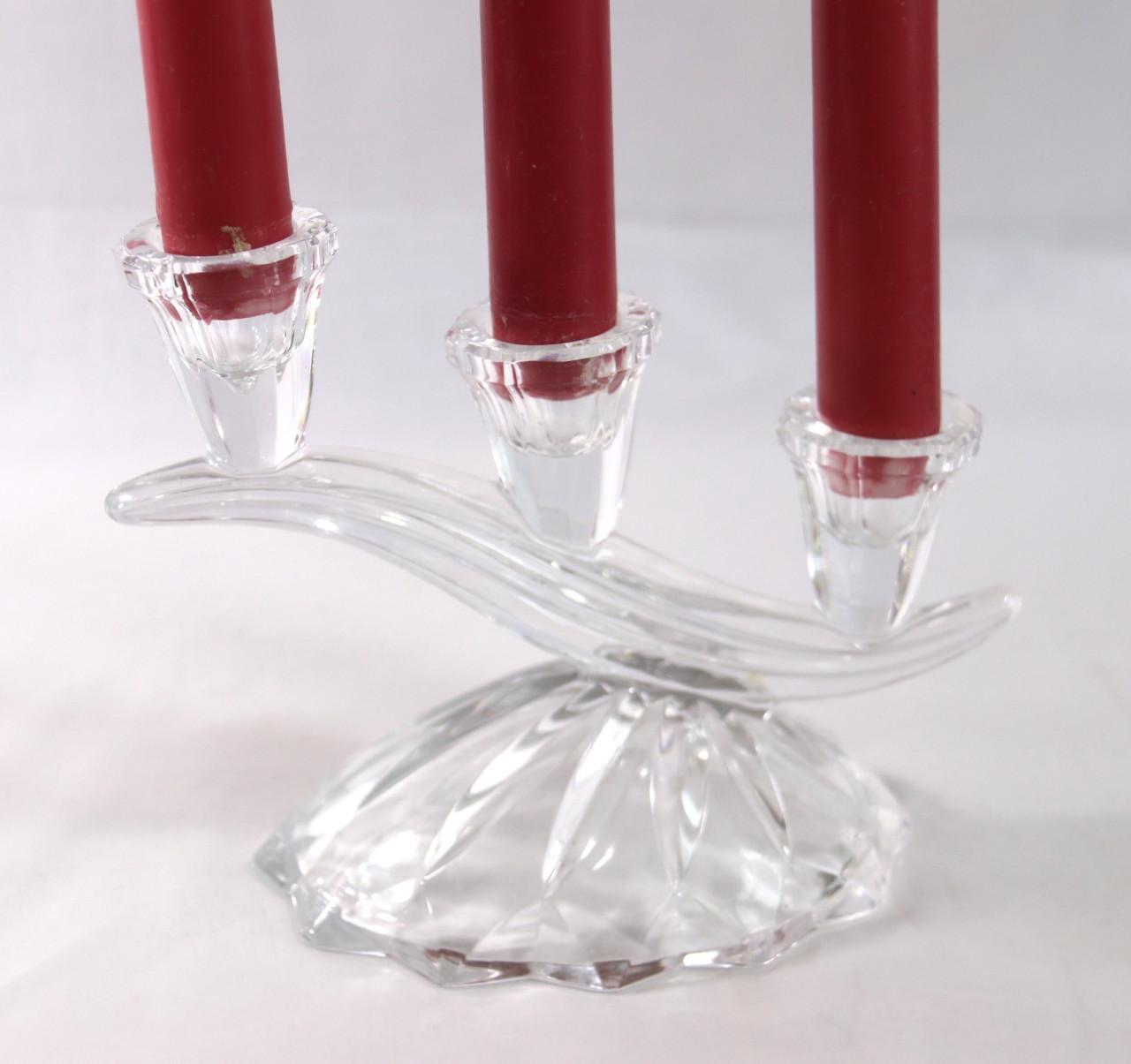 Glazen kandelaar voor 3 kaarsen