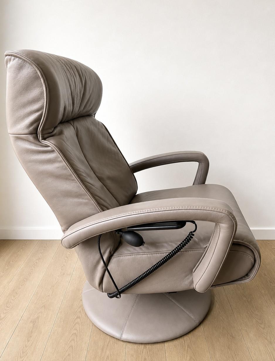 Leren relax fauteuil in taupe kleur, maat S