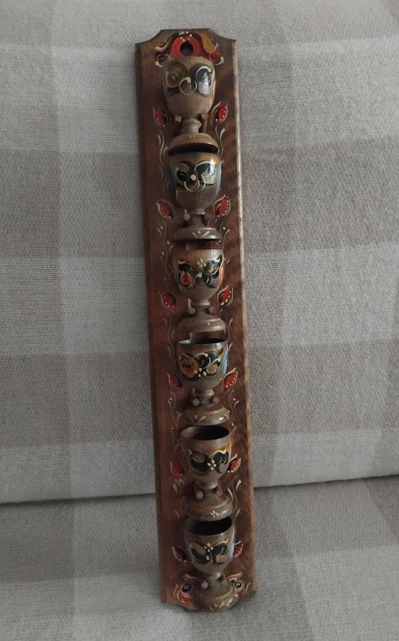 Vintage 6x Eierdopjes met Wandrek