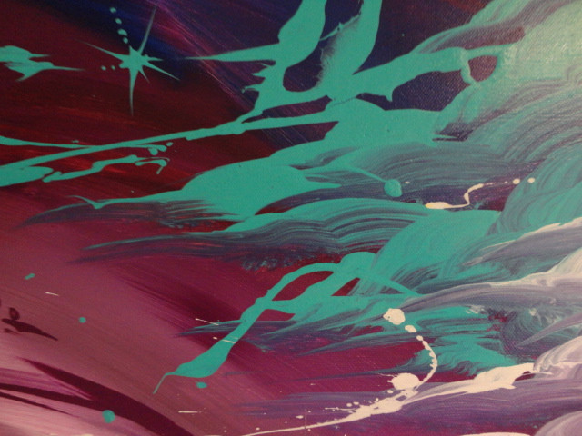 ... City Talk ... Prachtig Acryl 5 luik van Gia Hung 190 cm x 80 cm