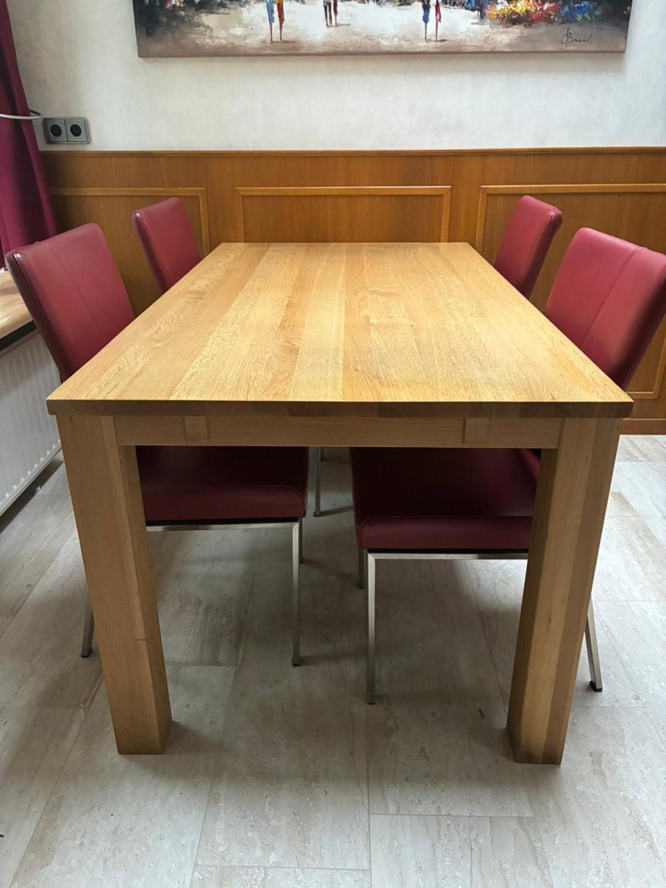 Eettafel massief eiken, verlengbaar!