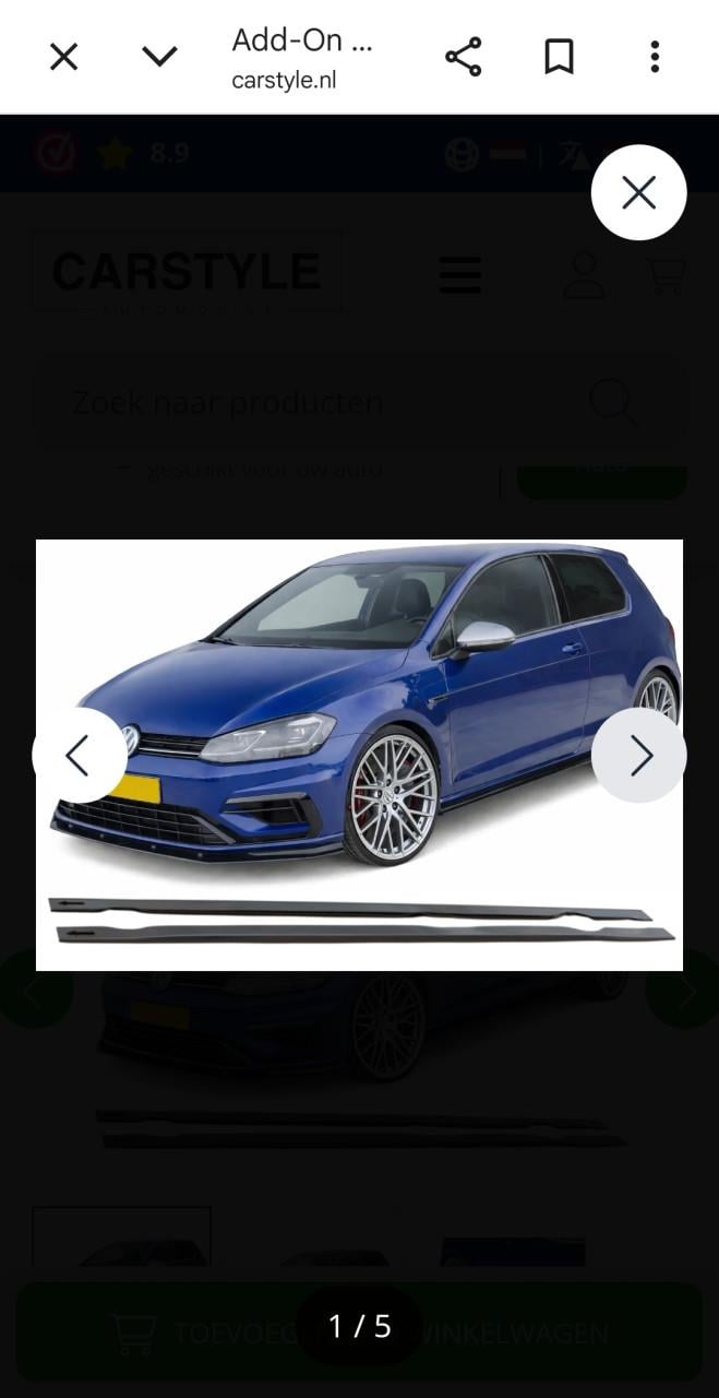Sideskirt Golf GTI mk7 en mk7,5 glossy