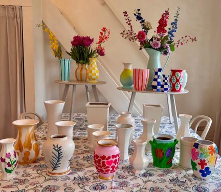 Workshop vazen schilderen