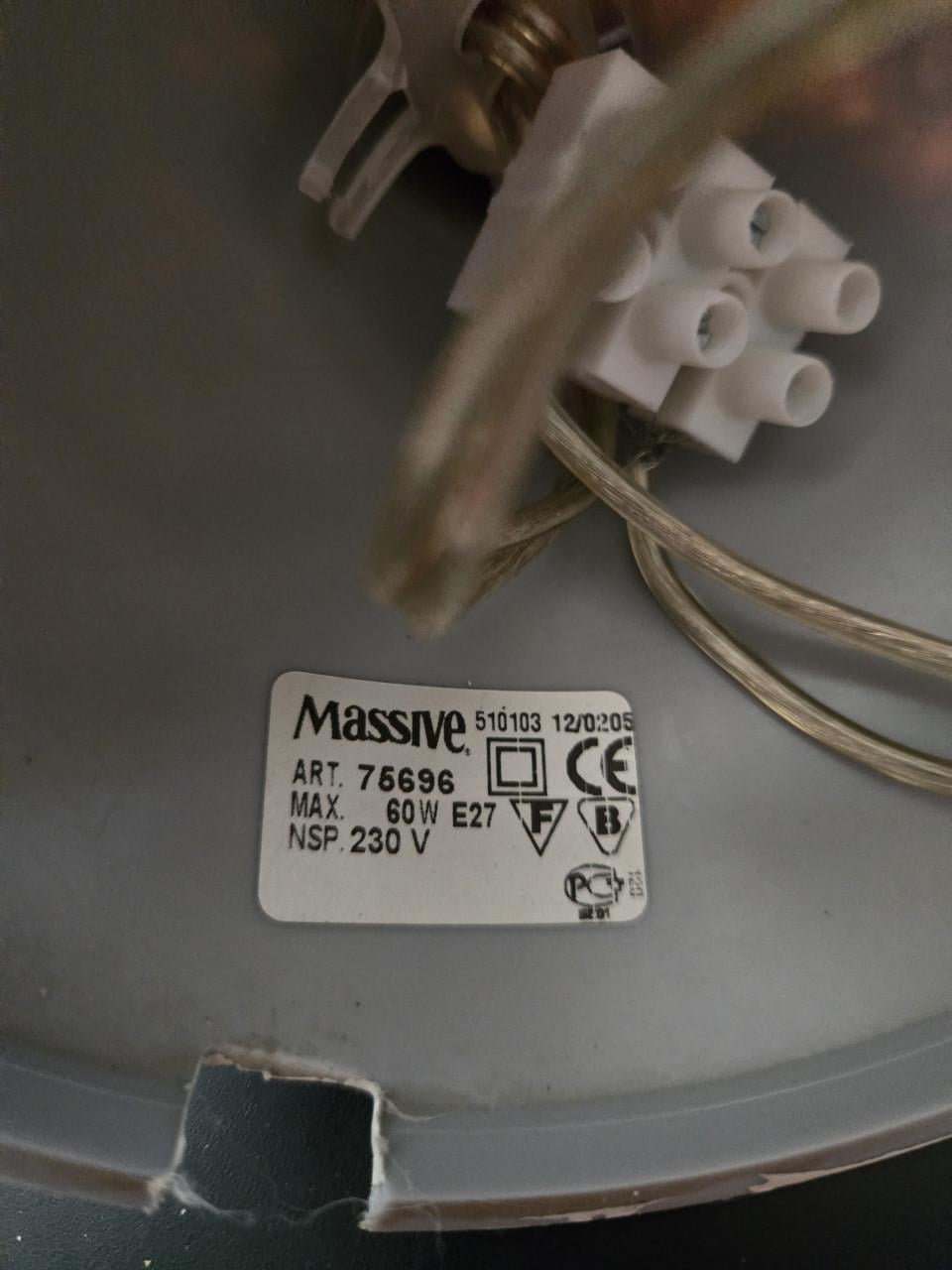 Moderne glazen hanglamp Massive 75696 Hoog 25 cm