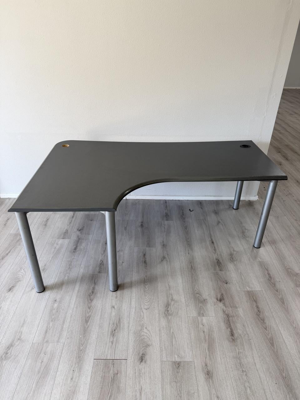 Hoekbureau Antraciet 186x120 cm Bureau met bocht 74cm hoog