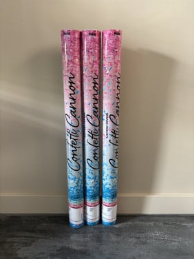 Gender reveal confetti kanon BLAUW
