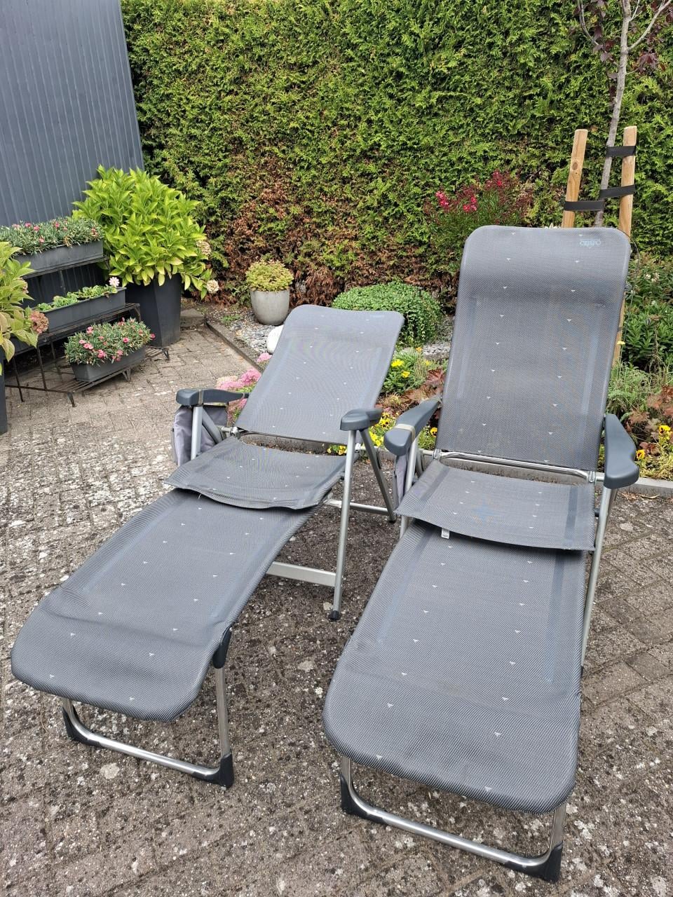 Set van 2 Crespo tuinstoelen inclusief voetenbankje