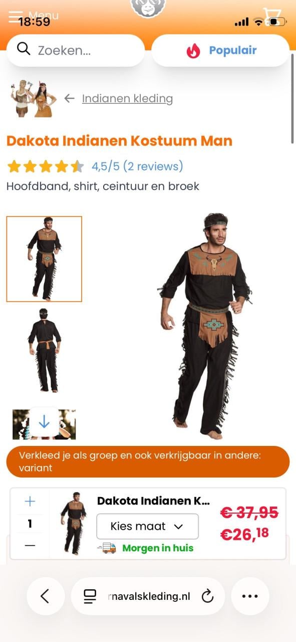 Indianen pak man en vrouw