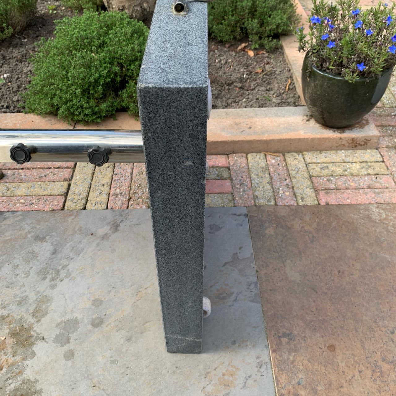 Parasolvoet verrijdbaar graniet rvs 45 kg