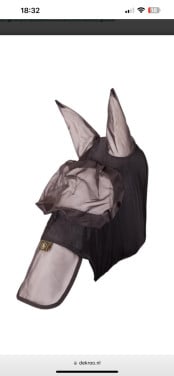 Vliegenmasker zwart met neusflap (m)