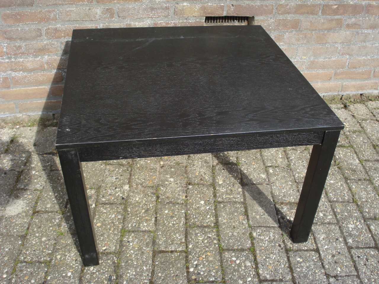 Kunststof  bijzet tafel/hocker met rotan motief