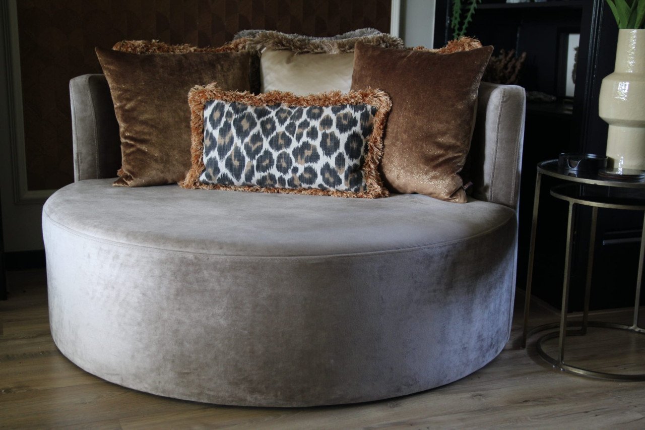 Keijser&co daybed / ronde fauteuil in luxe Chivasso stof
