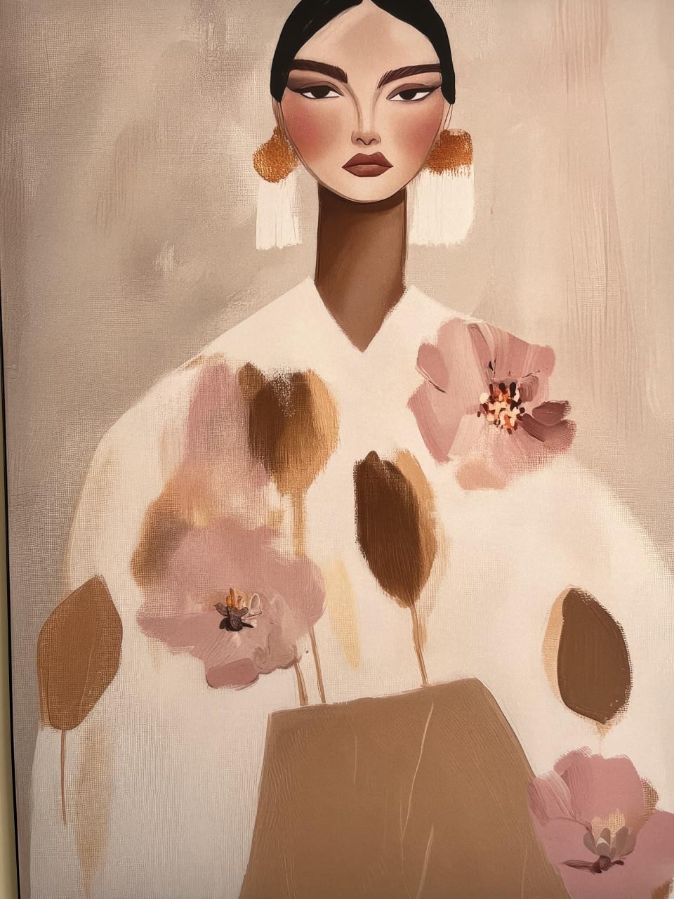 Kunstwerk - zwart frame met wisseldoek 100x75cm