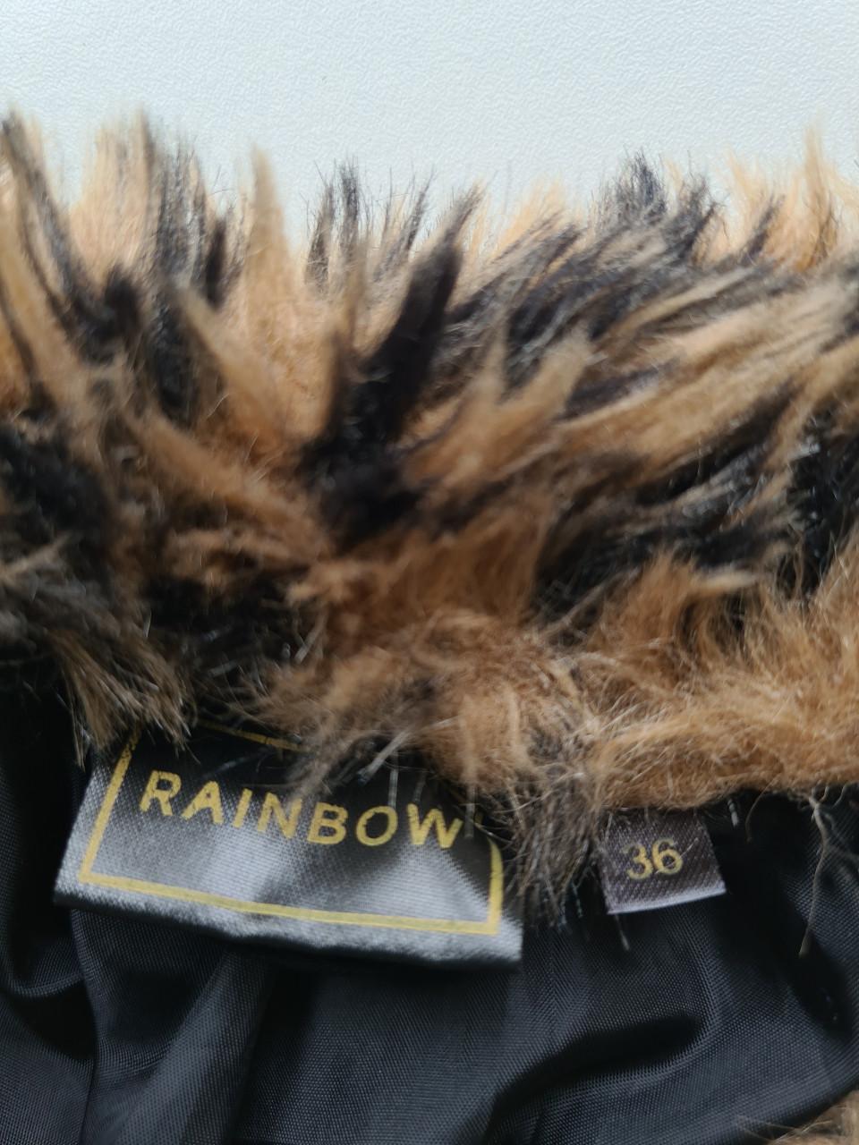 Rainbow Leopard Print Faux Fur Jas Maat 36