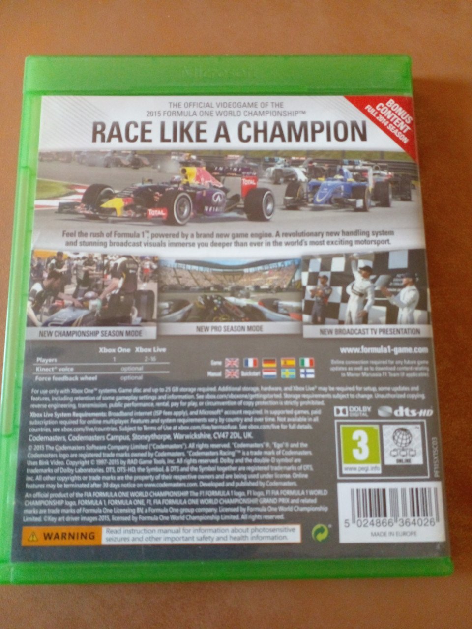 XBOX ONE: F1 2015