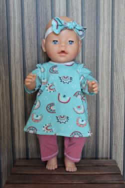 Baby born poppenkleding tricot jurkje groen
